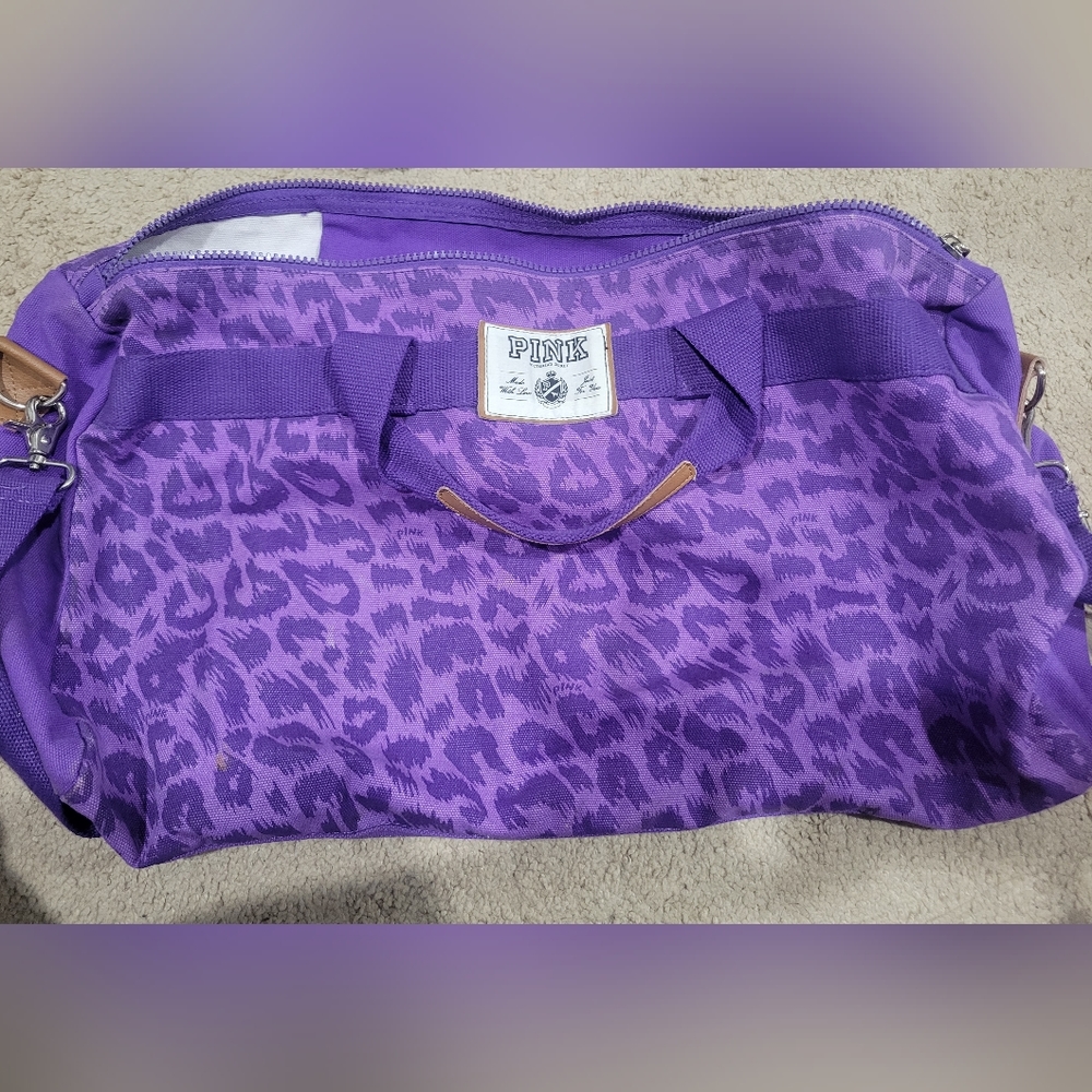 Pink duffle bag
